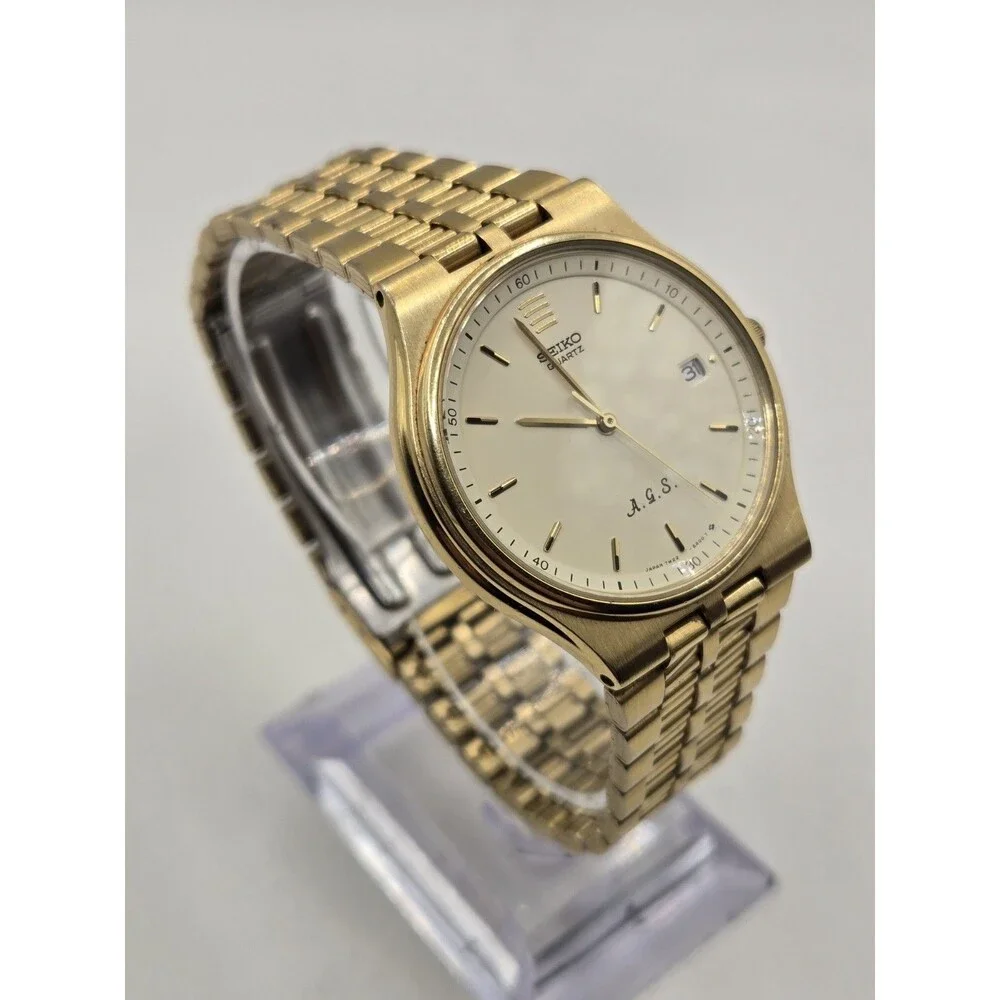 1990 Seiko Quartz AGS (Kinetic) 7M22-6A00 Vintage 35mm Watch. NEW CAPACITOR.